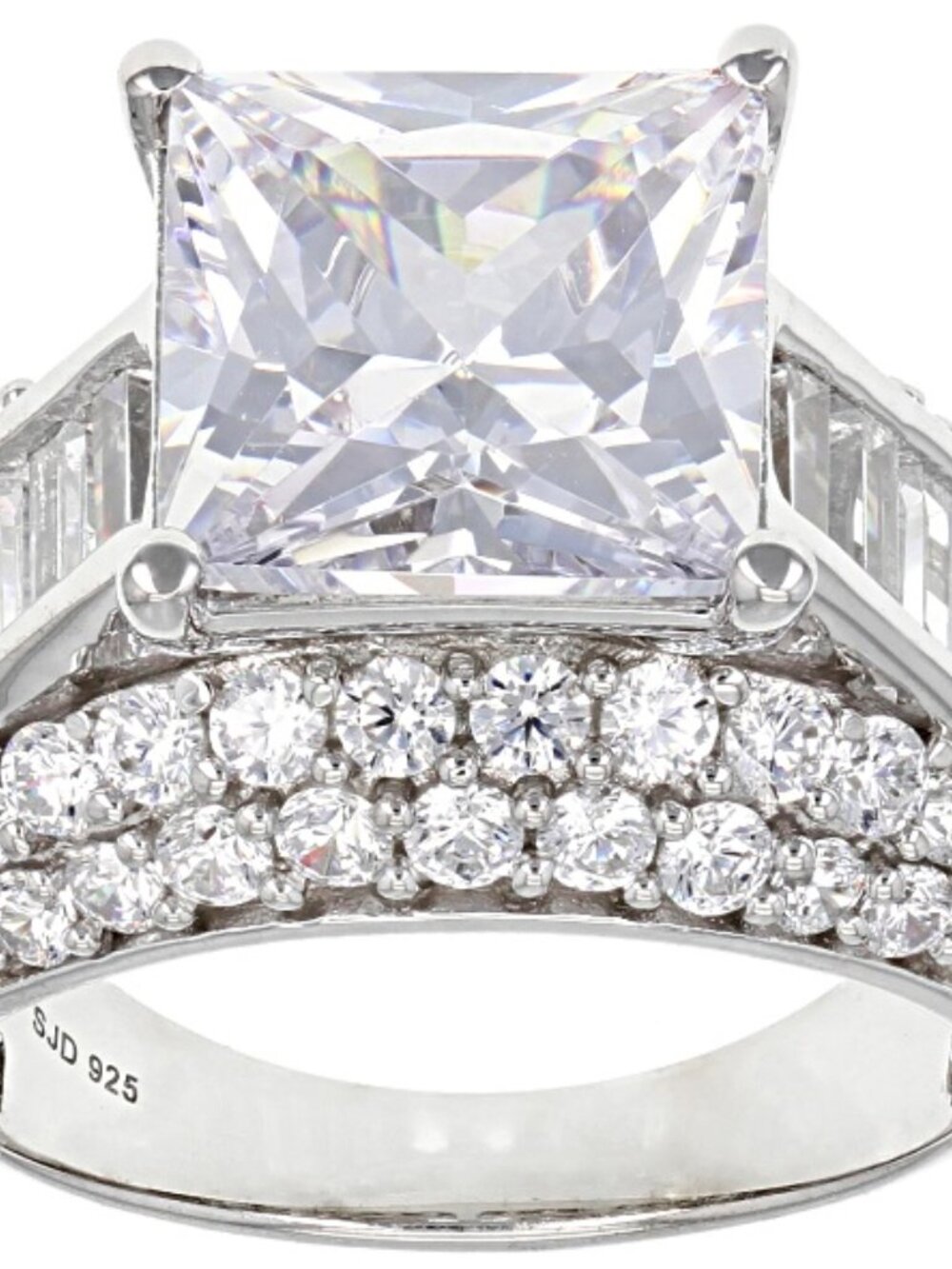 Bella Luce Platinum Plated Center Design Ring 12.30ctw. Size 10
